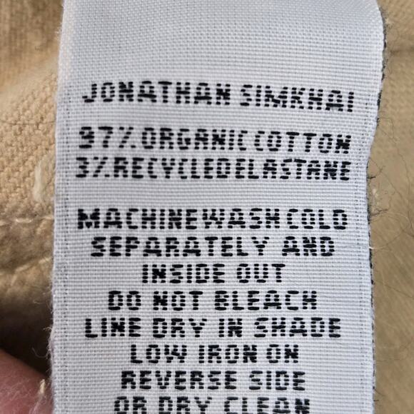 Jonathan Simkhai River Jeans Womens 26 Camet Beige High Rise Straight Crop Luxe - Picture 14 of 14